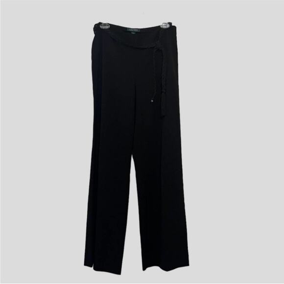 NEW Lauren Ralph Lauren black wide leg trouser dress pants - Picture 6 of 8